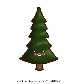 Tree nature symbol cute kawaii cartoon