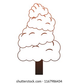 Tree nature symbol red lines