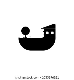 tree near the house icon. Element of parks and landscape icon. One of the collections icon for website design and development, app development mobile concept. Premium icon on white background