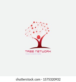 Tree network, Creative Network and computer Logo Design, technology logo, Template. 