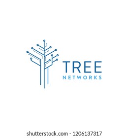 tree network logo, technology and vector