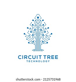 ilustración de tecnología de red de árbol, vector de logotipo de diseño  