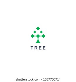 Tree Networking Logo Template minimal letter t dot connection network