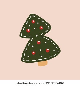 Tree new year party christmas red green fir