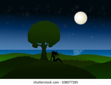 Tree at night