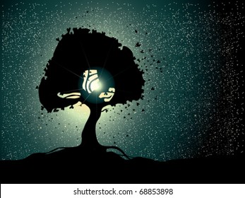Tree at night