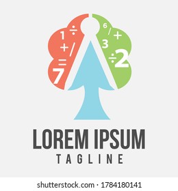 Tree with number and mathematics symbol icon. Colorful design tree icon symbol. Vector illustration EPS.10
