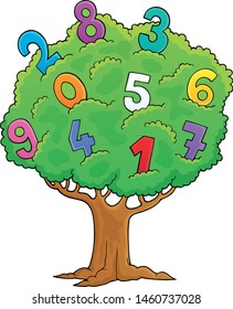 Tree with numbers theme image 1 - eps10 vector illustration.
