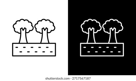 Tree Nursery Outline White Icon Set Design