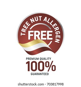 Tree Nut Food Allergen Free brown label logo icon