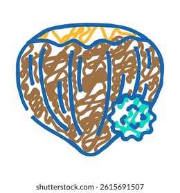 tree nuts allergen free product food doodle icon sketch vector. tree nuts allergen free product food sign. isolated symbol illustration