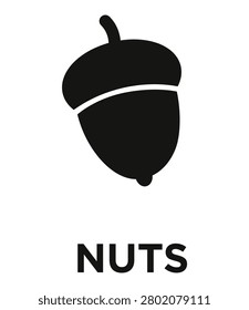 Tree nuts allergen warning icon for food packaging labels, helping manufacturers comply with allergen disclosure regulations and inform sensitive consumers