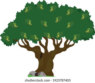 alfabeto de roble de árbol negro y blanco