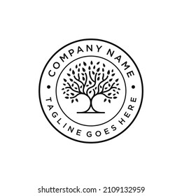 Baum Oak Banyan Ahornmuster Logo-Design Vektorvorlage