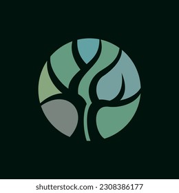 Tree Oak Blossom In Circle Creative Business Logo