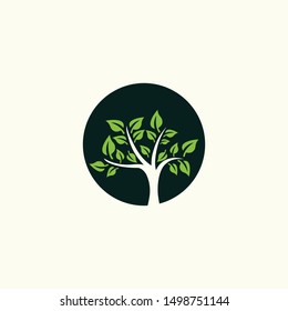 Tree Oak Ecology Circle Creative Business Logo