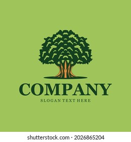 Tree Oak Vector Logo Design