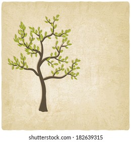 tree old background - vector illustration