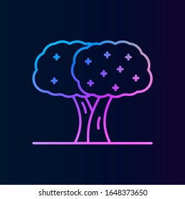 Árbol, icono del olivo nolan. Línea delgada simple, contorno vectorial de los iconos de árbol para ui y ux, sitio web o aplicación móvil