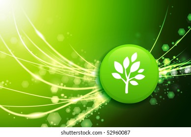 Tree on Abstract Modern Light Background Original Illustration