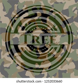 Tree on camouflage texture