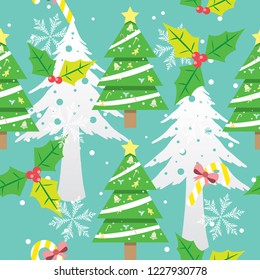 tree on Christmas seamless pattern,winter,happy new year.
