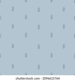 Tree on gray background seamless pattern for print, textile, wallpaper, fashion design Vector Illustration