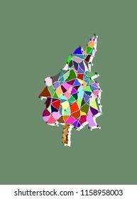 tree on a green background , vector tree , Abstract Backgrounds.