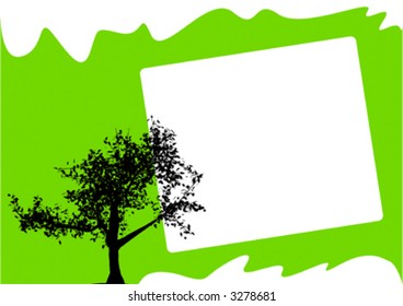 tree on green and white