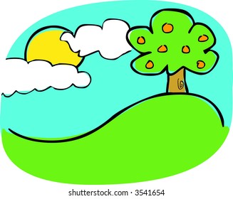 Tree on a hill