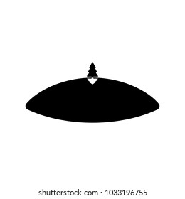 tree on a hill icon. Element of parks and landscape icon. One of the collections icon for website design and development, app development mobile concept. Premium icon on white background