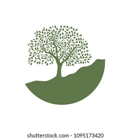 tree on the hill. logo