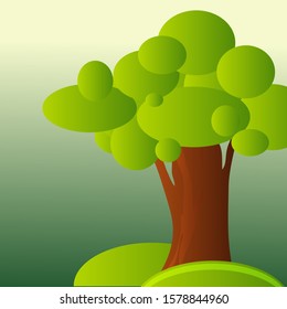 tree on park illustration, tree vector isolated.