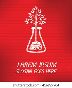Tree on red background,poster grunge design
