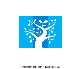Tree on three screen logo isolated on a white background