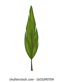 Tree on a white background for construction and design. Cartoon style. Vector illustration