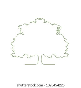 Tree on a white background. Contour. The concept of ecology, to save the planet. Environmentally friendly world. Simple modern minimalistic style. Simple illustrated illustration for printing, web.