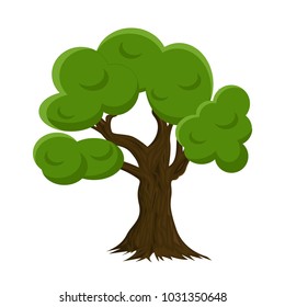 Tree on white background. illustrator vector.