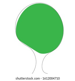 Tree on white background line drawing vector illustration