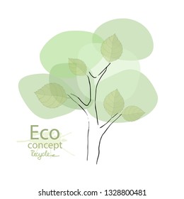 Tree on white background. Logo design template of tree. Environmentally friendly world. Illustration of ecology the concept of info graphics. Icon. Vector illustration. Green. 