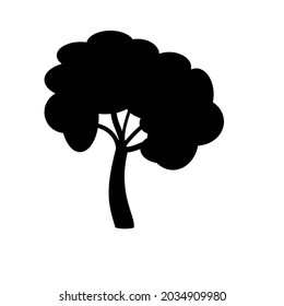 árbol en un símbolo de árbol de fondo blanco imagen en blanco y negro