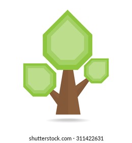 tree on white background, vector illustration 