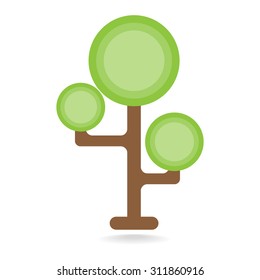 tree on white background, vector illustration 