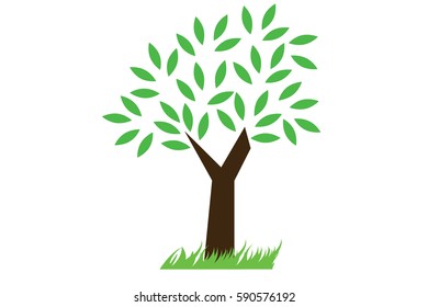 tree on white vector