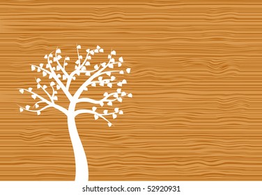 Tree on wood grain