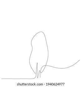 Tree one line drawing, vector illustration