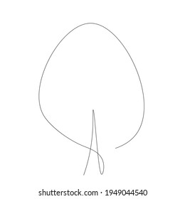 Tree one line drawing, vector illustration