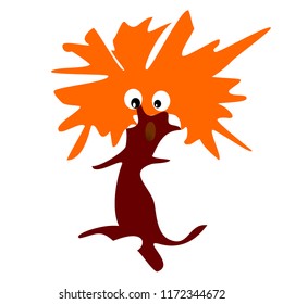 A tree with an orange crown