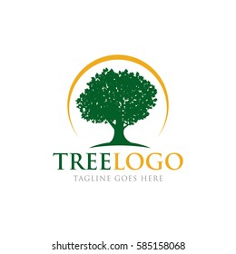 tree organic forest concept logo icon vector template