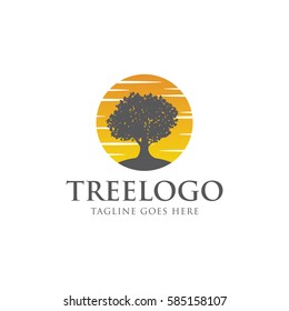 tree organic forest concept logo icon vector template
